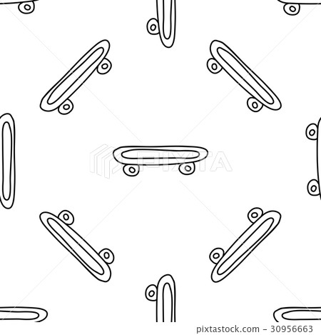 Doodle skateboard seamless pattern. Doodle skateboard seamless pattern. 30956663