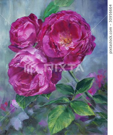 pink roses - oil on canvas pink roses - oil on canvas 30956664