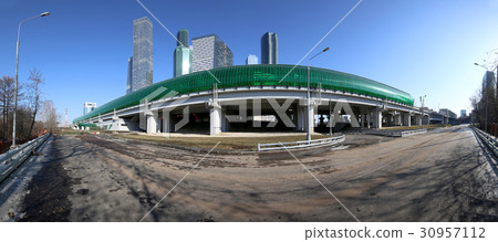 Moscow Central Circle and skyscrapers  30957112