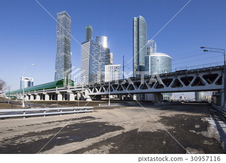 Moscow Central Circle and skyscrapers  30957116