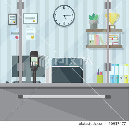 Bank teller workplace 30957477