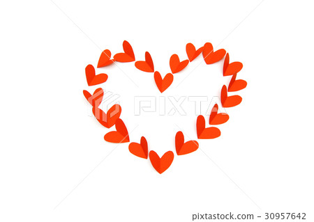 Valentine day concept, red paper in heart shape 30957642