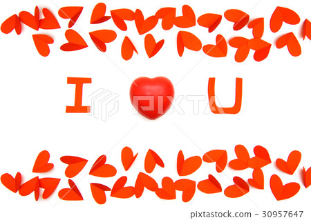 Valentine day concept, red paper in heart shape 30957647