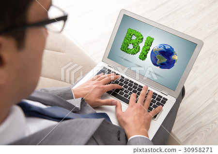 Businessman with laptop in bio concept 30958271