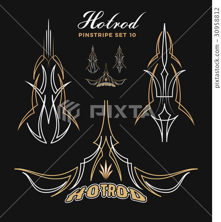 Set of vintage pinstripe line art 30958812
