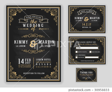 Luxurious wedding invitation 30958833