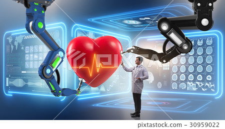 Heart surgery done by robotic arm 30959022