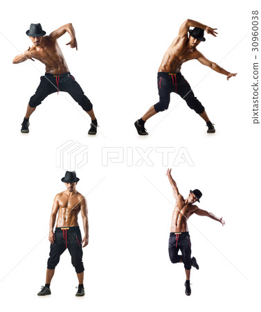 Collage of dancers isolated on white background 30960038