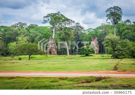 Angkor Thom gardens in front the Elephants Terrace 30960175