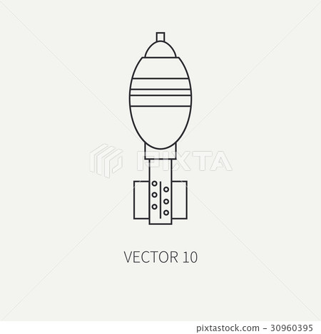 Line flat vector military icon - mine. Army Line flat vector military icon - mine. Army 30960395