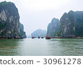 The tourist ship on foggy day, Halong Bay, Vietnam 30961278