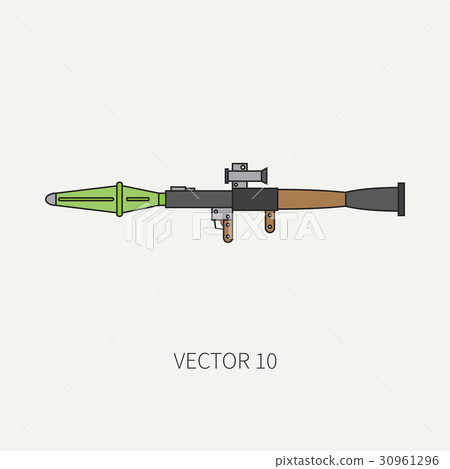Line flat color vector military icon grenade - Stock Illustration ...