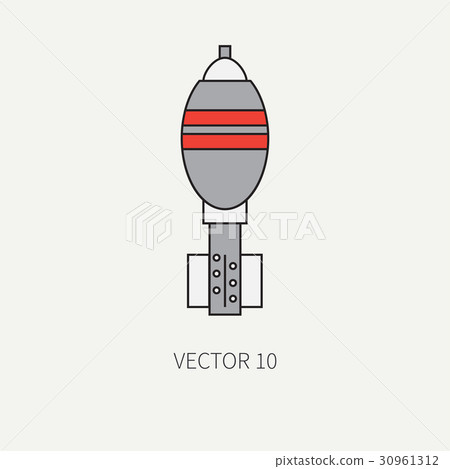 Line flat color vector military icon - mine. Army Line flat color vector military icon - mine. Army 30961312