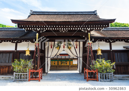 京都下神神社中門 照片素材 圖片 圖庫