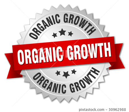 organic growth round isolated silver badge 30962988