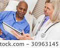 Senior African American Patient in Hospital Bed 30963145