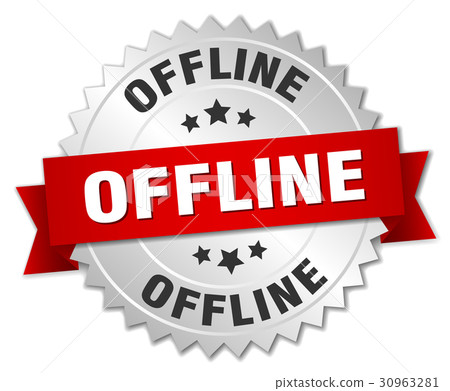 offline round isolated silver badge - Stock Illustration [30963281] - PIXTA