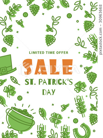 Flyer sale on St. Patrick's Day. 30963668