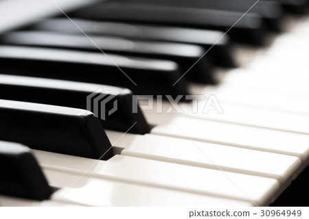 Piano keys close up, piano keyboard 30964949