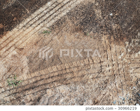 Wheel tracks on the soil Wheel tracks on the soil 30966219