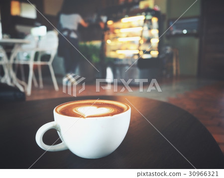 Latte art coffee at cafe Latte art coffee at cafe 30966321