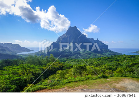 Aerial view of Opunohu, Cook Bay in Moorea Island Aerial view of Opunohu, Cook Bay in Moorea Island 30967641