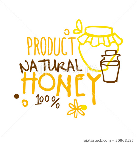 Natural product, honey 100 percent logo symbol 30968155