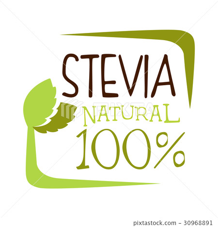 Stevia natural logo. Healthy product label vector Stevia natural logo. Healthy product label vector 30968891