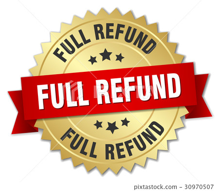 full refund round isolated gold badge full refund round isolated gold badge 30970507