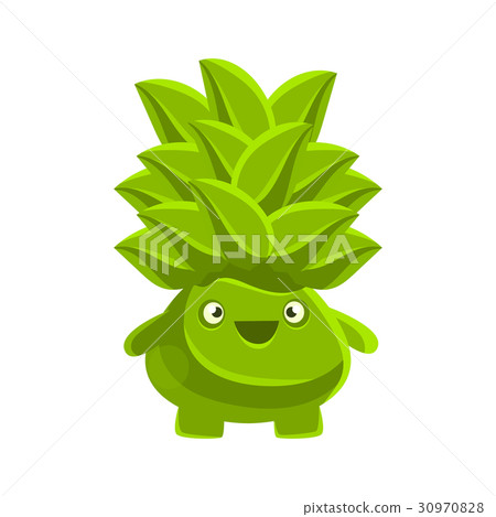 Happy smiling succulent emoji. Cartoon emotions 30970828