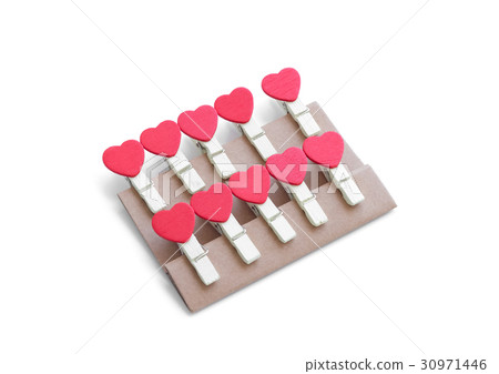 clothespin or cloth pegs with heart shape design clothespin or cloth pegs with heart shape design 30971446