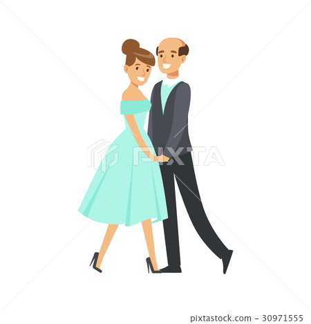 Happy couple dancing ballroom dance colorful 30971555