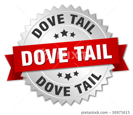 dove tail round isolated silver badge dove tail round isolated silver badge 30971615