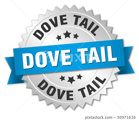 dove tail round isolated silver badge dove tail round isolated silver badge 30971616