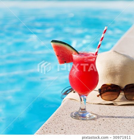 Water-melon fresh fruit smothie drink sunglasses 30971911