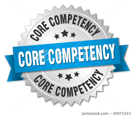 core competency round isolated silver badge 30971933