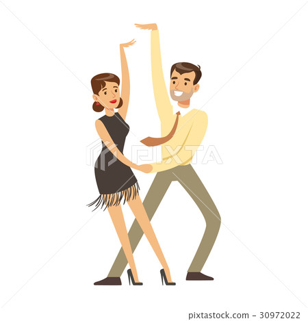 Young couple dancing colorful character vector Young couple dancing colorful character vector 30972022