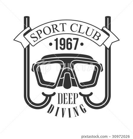 Sport club deep diving 1967 vintage logo. Black Sport club deep diving 1967 vintage logo. Black 30972026