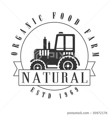 Organic food farm since 1969 logo. Black and white Organic food farm since 1969 logo. Black and white 30972176
