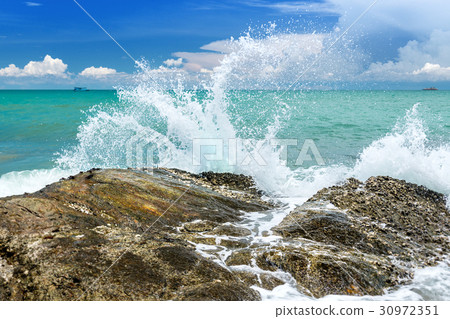 Splash water of sea wave . 30972351