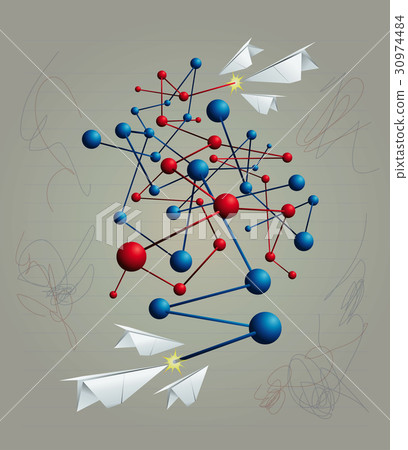 Pencil and Paper Games Imagination, vector illustr 30974484