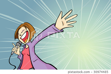 Proudly present, Singing, Show, cartoon, vector il 30974485