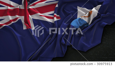 Anguilla Flag Wrinkled On Dark Background 3D 30975913