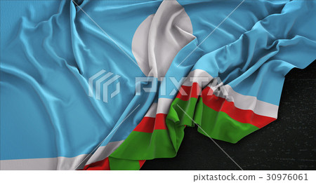 Sakha Republic Flag Wrinkled On Dark Background Stock Illustration 30976061 Pixta