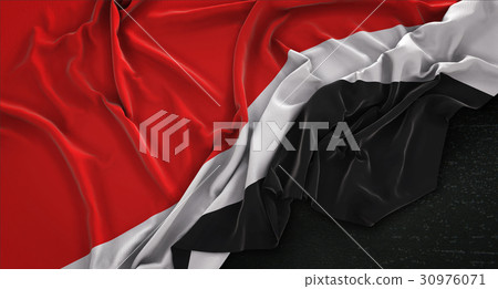 Principality of Sealand Flag Wrinkled On Dark 30976071
