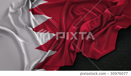 Bahrain Flag Wrinkled On Dark Background 3D Render Bahrain Flag Wrinkled On Dark Background 3D Render 30976077