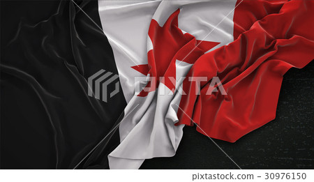 Udmurtia Flag Wrinkled On Dark Background 30976150
