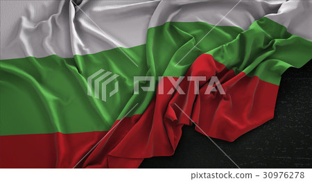 Bulgaria Flag Wrinkled On Dark Background Bulgaria Flag Wrinkled On Dark Background 30976278