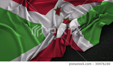 Burundi Flag Wrinkled On Dark Background 3D Render Burundi Flag Wrinkled On Dark Background 3D Render 30976280