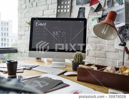 Graphic of personal organizer appointment Schedule on computer 30978026